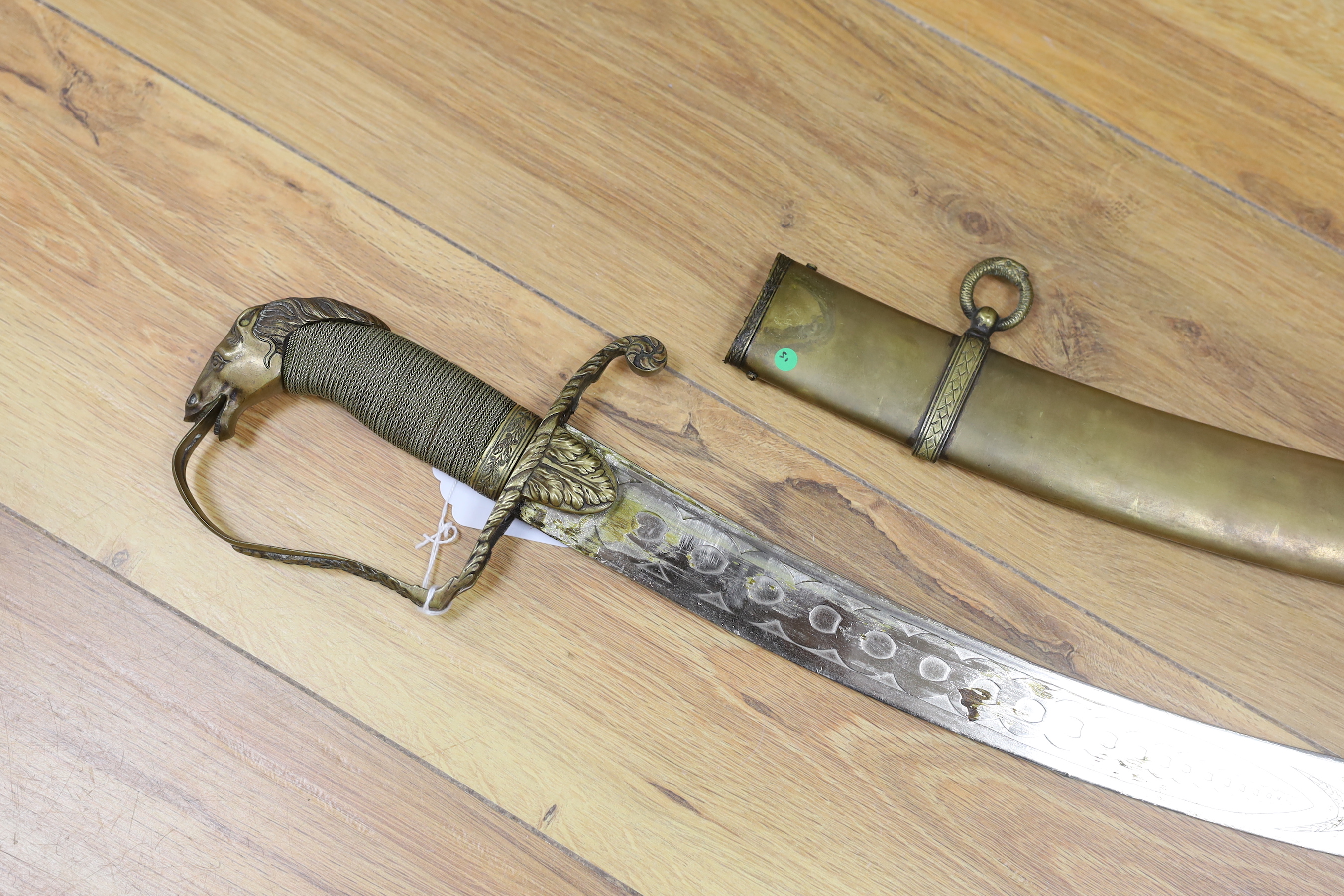 CATALOGUE ALTERATION: A reproduction 1796-pattern light cavalry sabre, 91cm long